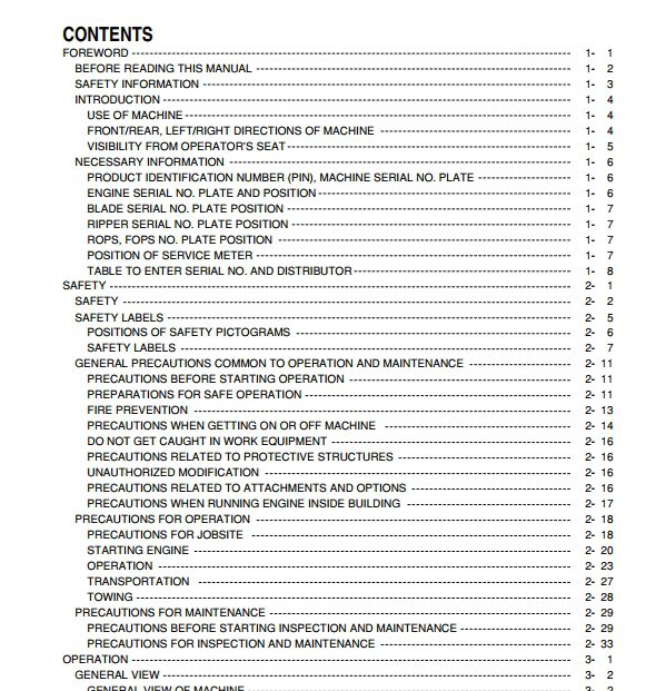 Komatsu Bulldozer D155A 6 85071 and up Operation Maintenance Manual EN PEN00385 01 2