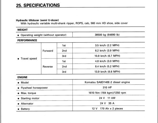 Komatsu Bulldozer D155AX 5 70001 and up Operator Maintenance Manual EN SEAM021202T 4