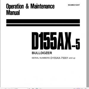 Komatsu Bulldozer D155AX 5 75001 and up Operator Maintenance Manual EN SEAM021024T 1