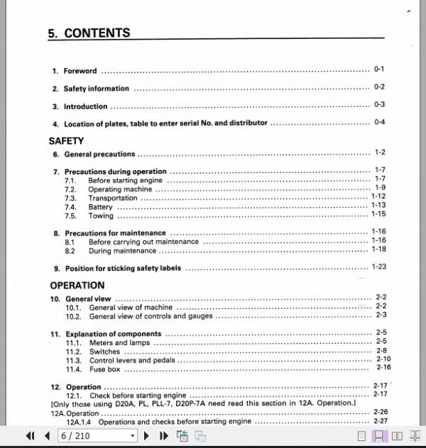 Komatsu Bulldozer D20A PL PLL D21AP Operator Maintenance Manual EN SEAM000904 2
