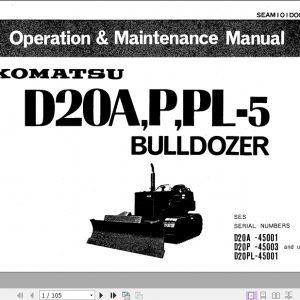 Komatsu Bulldozer D20A PPL 5 Operator Maintenance Manual EN SEAM101D00 1