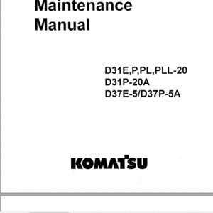 Komatsu Bulldozer D31 EPPLPLL 20 Operator Maintenance Manual EN SEAM01142001 1