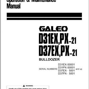 Komatsu Bulldozer D31EX 50001 D37PX 50001 and up Operation Maintenance Manual SEAM044001T 1