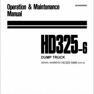 Komatsu Bulldozer D325 6 5485 and up Operator Maintenance Manual EN SEAM000805 1