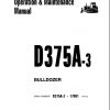 Komatsu Bulldozer D375A 2 16305 and up Operator Maintenance Manual EN SEAM010801 1