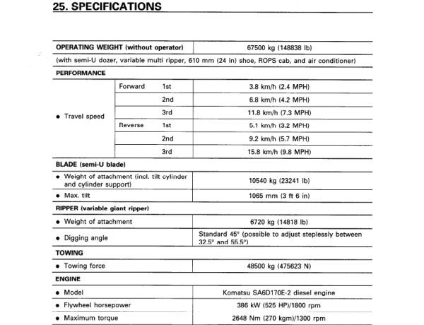 Komatsu Bulldozer D375A 2 16305 and up Operator Maintenance Manual EN SEAM010801 4