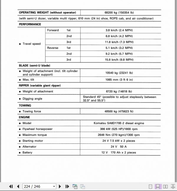 Komatsu Bulldozer D375A 3 17501 and up Operatorn Maintenance Manual EN SEAM022602T 4