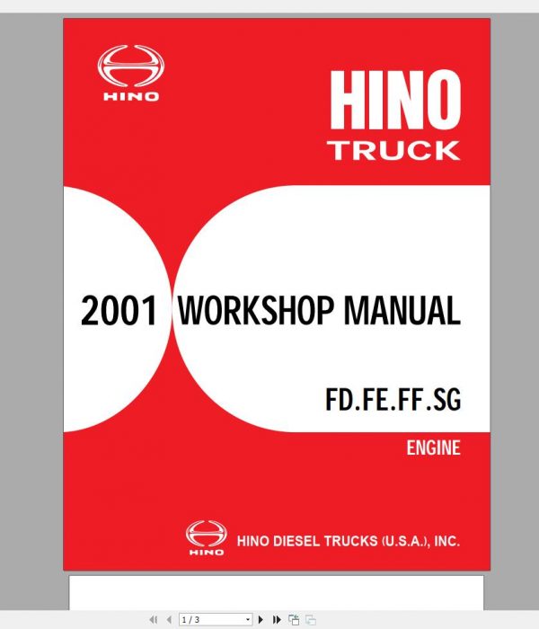 HINO Truck Workshop Manuals 2001 CD2
