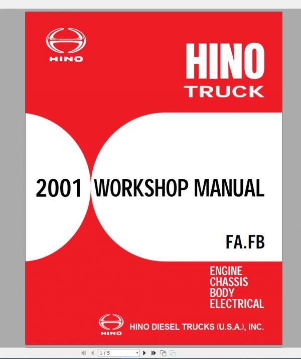 HINO Truck Workshop Manuals 2001 CD4