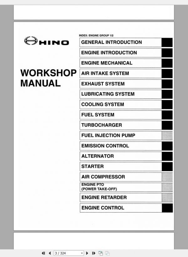 HINO Truck Workshop Manuals 2006 CD3