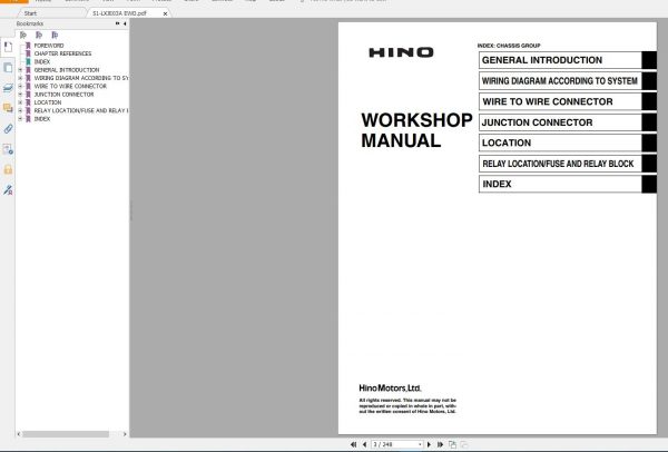 HINO Truck Workshop Manuals 2007 CD3