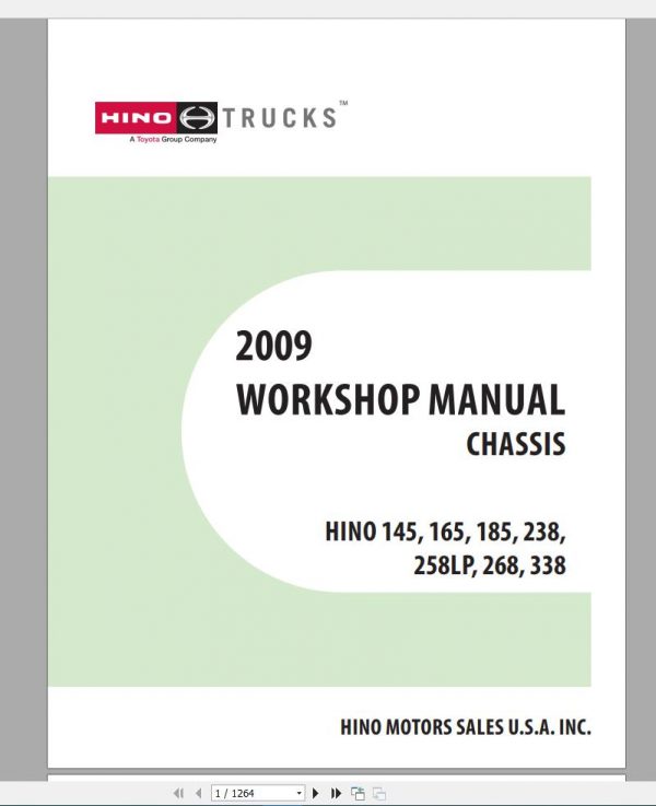 HINO Truck Workshop Manuals 2009 CD2