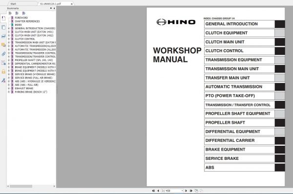HINO Truck Workshop Manuals 2012 CD4