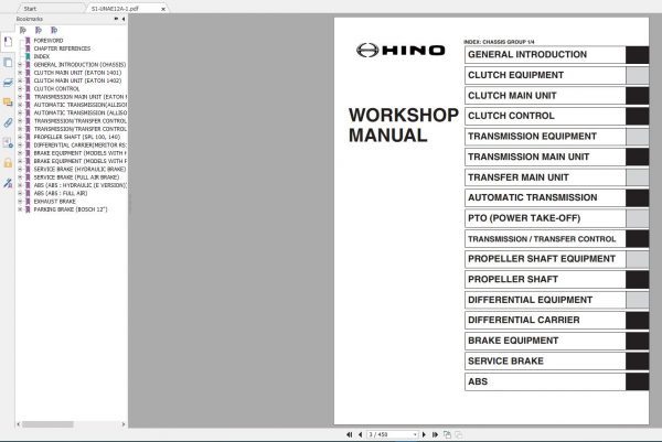 HINO Truck Workshop Manuals 2016 CD4