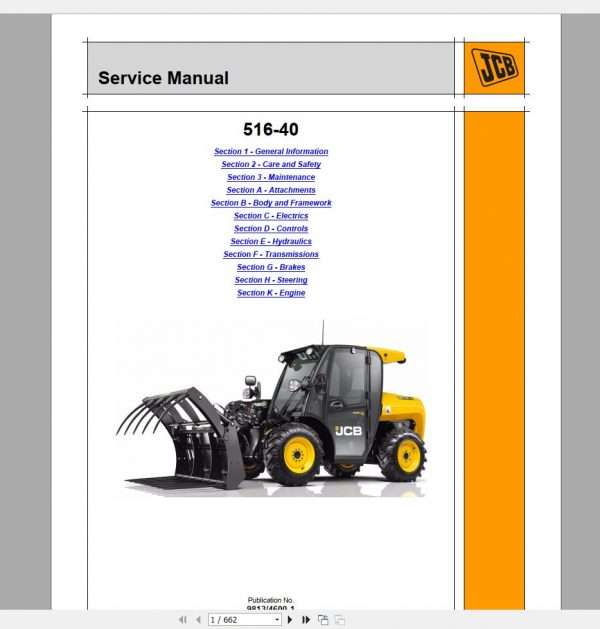 JCB Loadall Service Manual New Models Updated 2018 DVD7