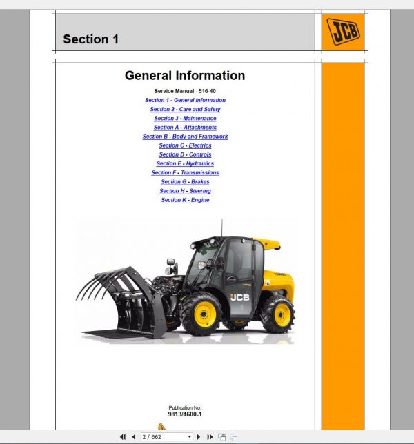 JCB Loadall Service Manual New Models Updated 2018 DVD8