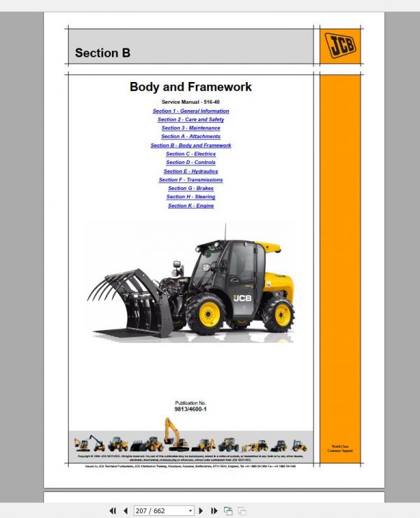 JCB Loadall Service Manual New Models Updated 2018 DVD9