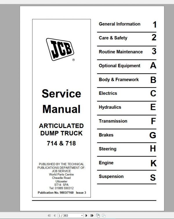 JCB New Model Service Manual 2019 Full DVD4