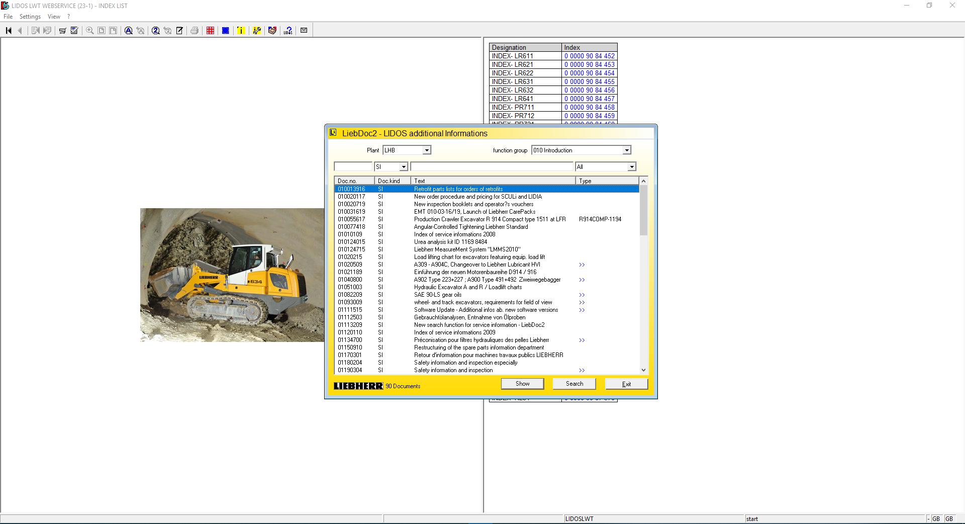 Liebherr Lidos Online EPC Service Document 07201920