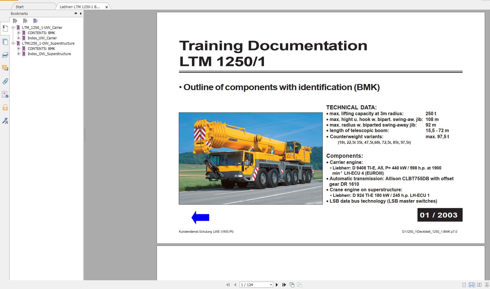 Liebherr Mobile Crane LTM 1250 Shop Manual2 1