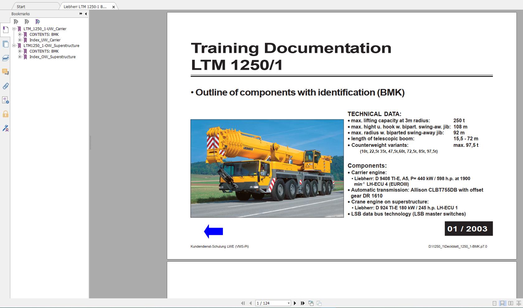 Liebherr Mobile Crane LTM 1250 Workshop Manual2