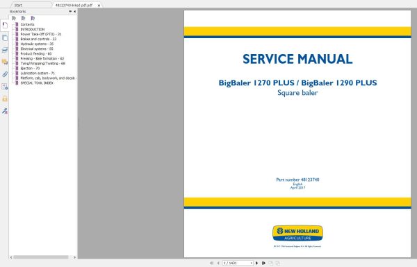 New Holland Agriculture Equipment Baler Service Manuals (2)