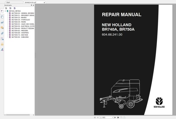 New Holland Agriculture Equipment Baler Service Manuals (4)