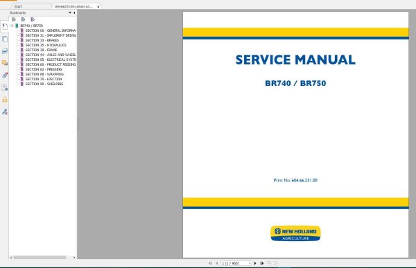 New Holland Agriculture Equipment Baler Service Manuals (5)