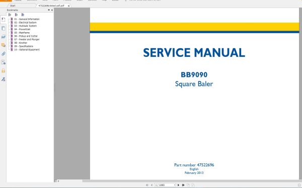 New Holland Agriculture Equipment Baler Service Manuals (7)