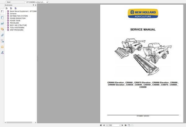 New Holland Agriculture Equipment Combine Service Manuals New Model DVD (2)