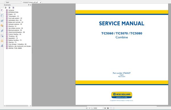 New Holland Agriculture Equipment Combine Service Manuals New Model DVD (8)