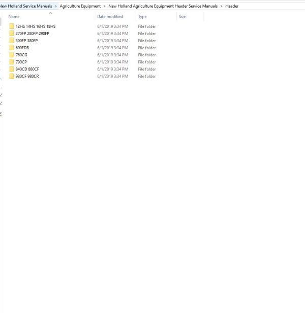 New Holland Agriculture Equipment Header Service Manuals (1)