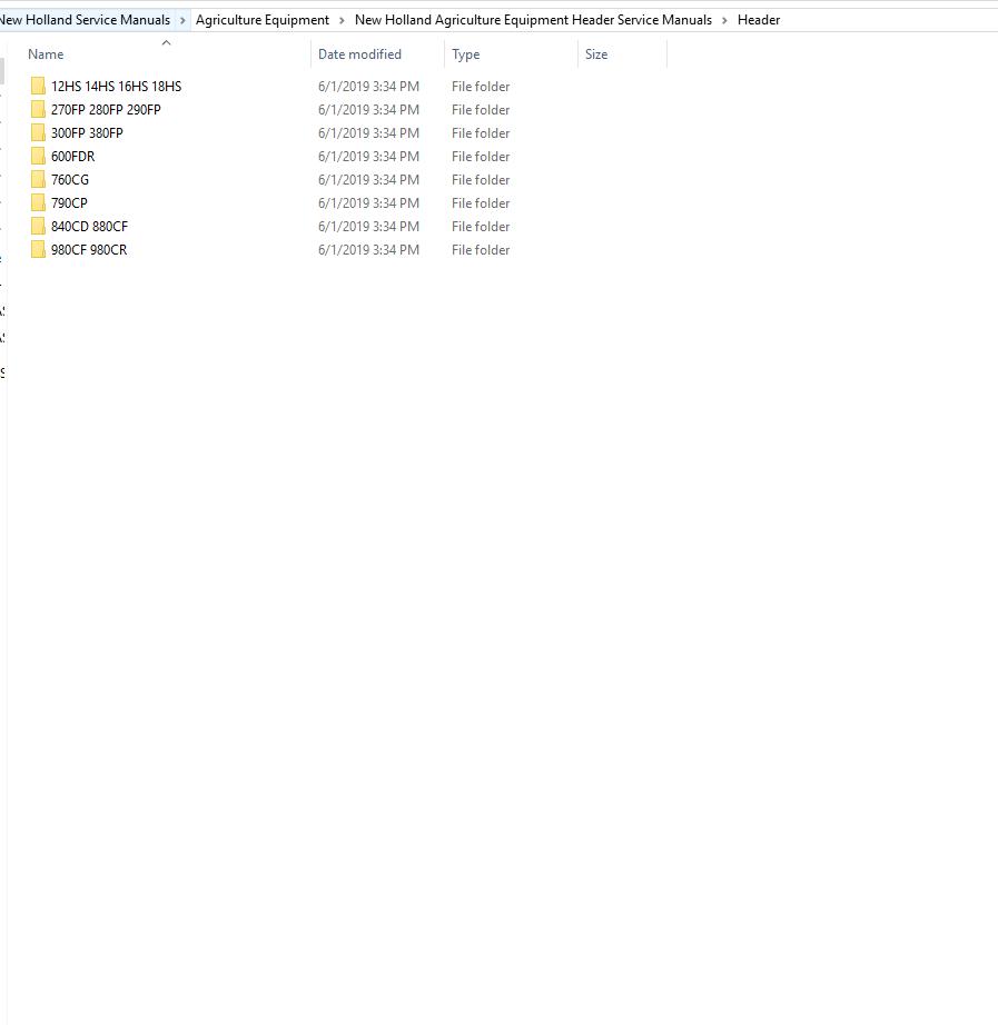 New Holland Agriculture Equipment Header Service Manuals (1)