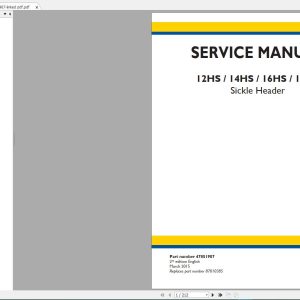 New Holland Agriculture Equipment Header Service Manuals (2)