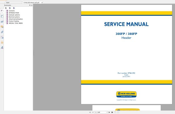 New Holland Agriculture Equipment Header Service Manuals (5)