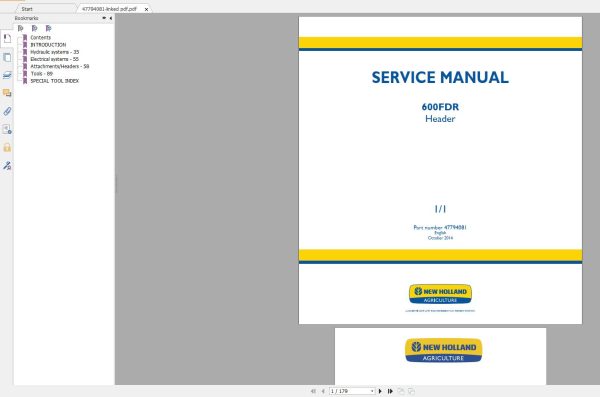 New Holland Agriculture Equipment Header Service Manuals (6)
