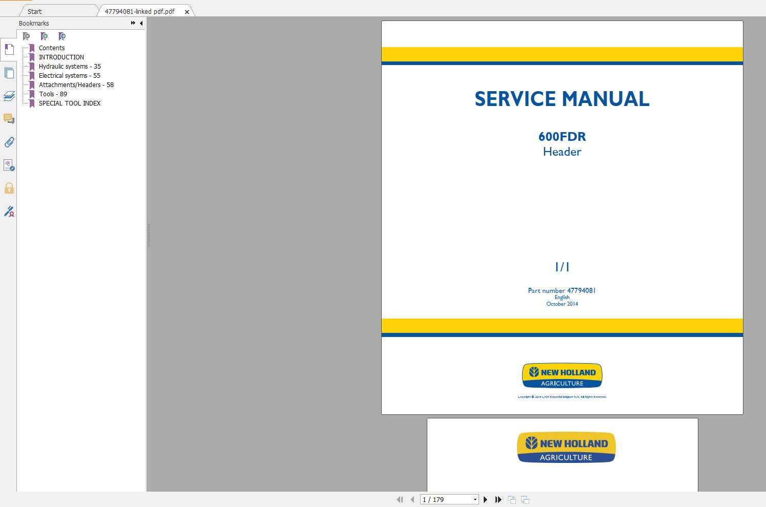 New Holland Agriculture Equipment Header Service Manuals (6)