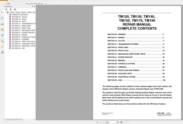 New Holland Agriculture Equipment Tractors Service Manuals DVD (10)