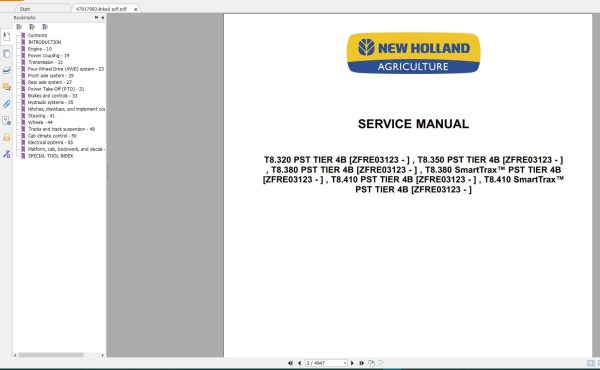 New Holland Agriculture Equipment Tractors Service Manuals DVD (8)