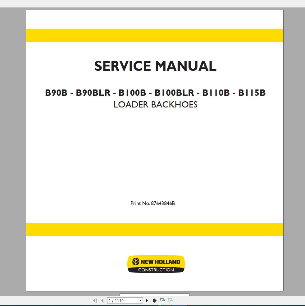 New Holland Construction Equipment Backhoe Loader Service Manuals (3)