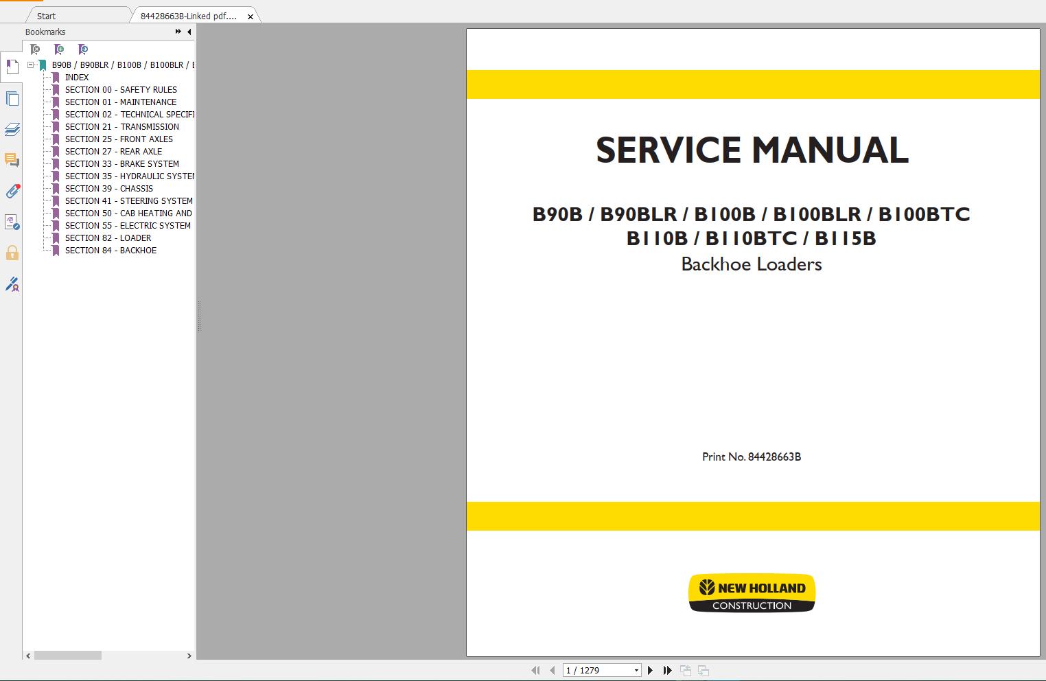 New Holland Construction Equipment Backhoe Loader Service Manuals (4)