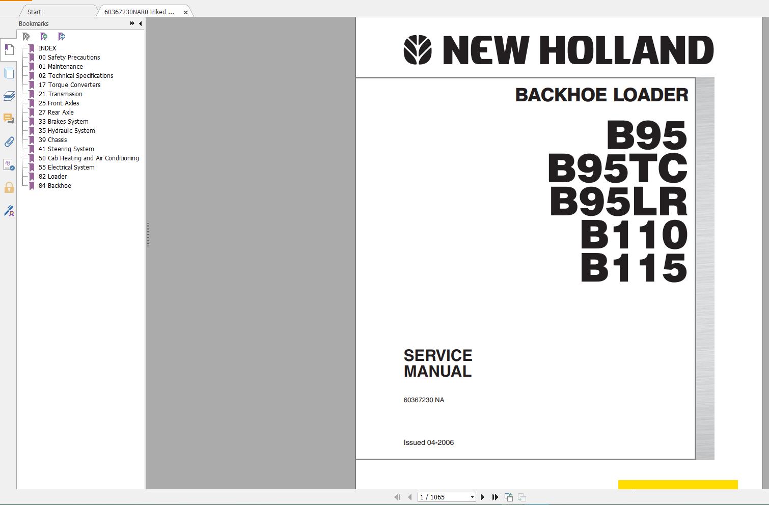 New Holland Construction Equipment Backhoe Loader Service Manuals (5)