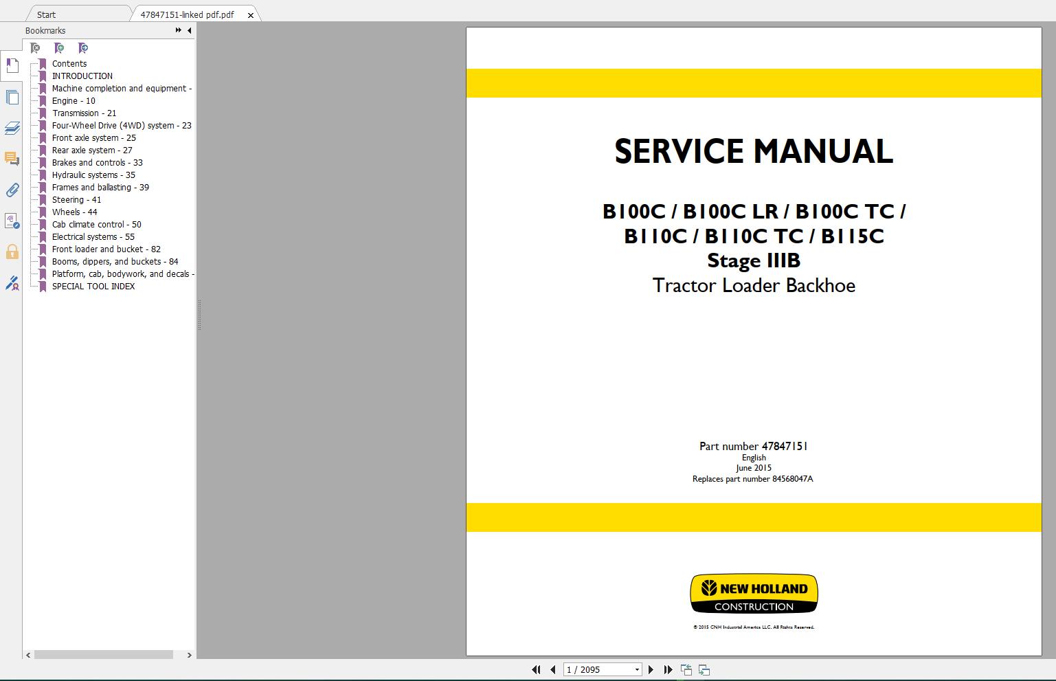 New Holland Construction Equipment Backhoe Loader Service Manuals (6)