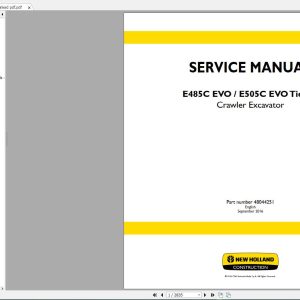 New Holland Construction Equipment Excavator Service Manuals DVD (6)
