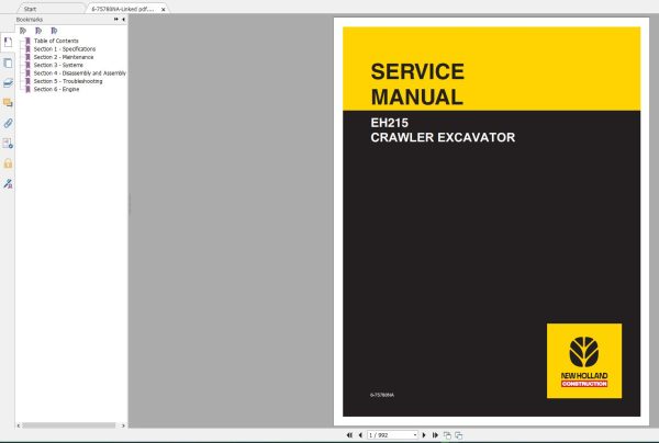 New Holland Construction Equipment Excavator Service Manuals DVD (7)
