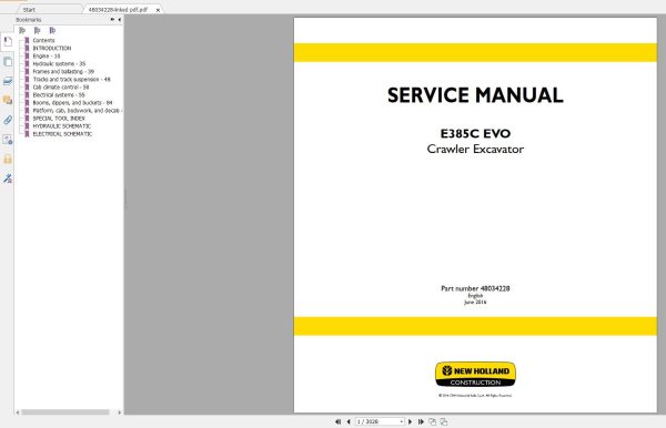 New Holland Construction Equipment Excavator Service Manuals DVD (8)