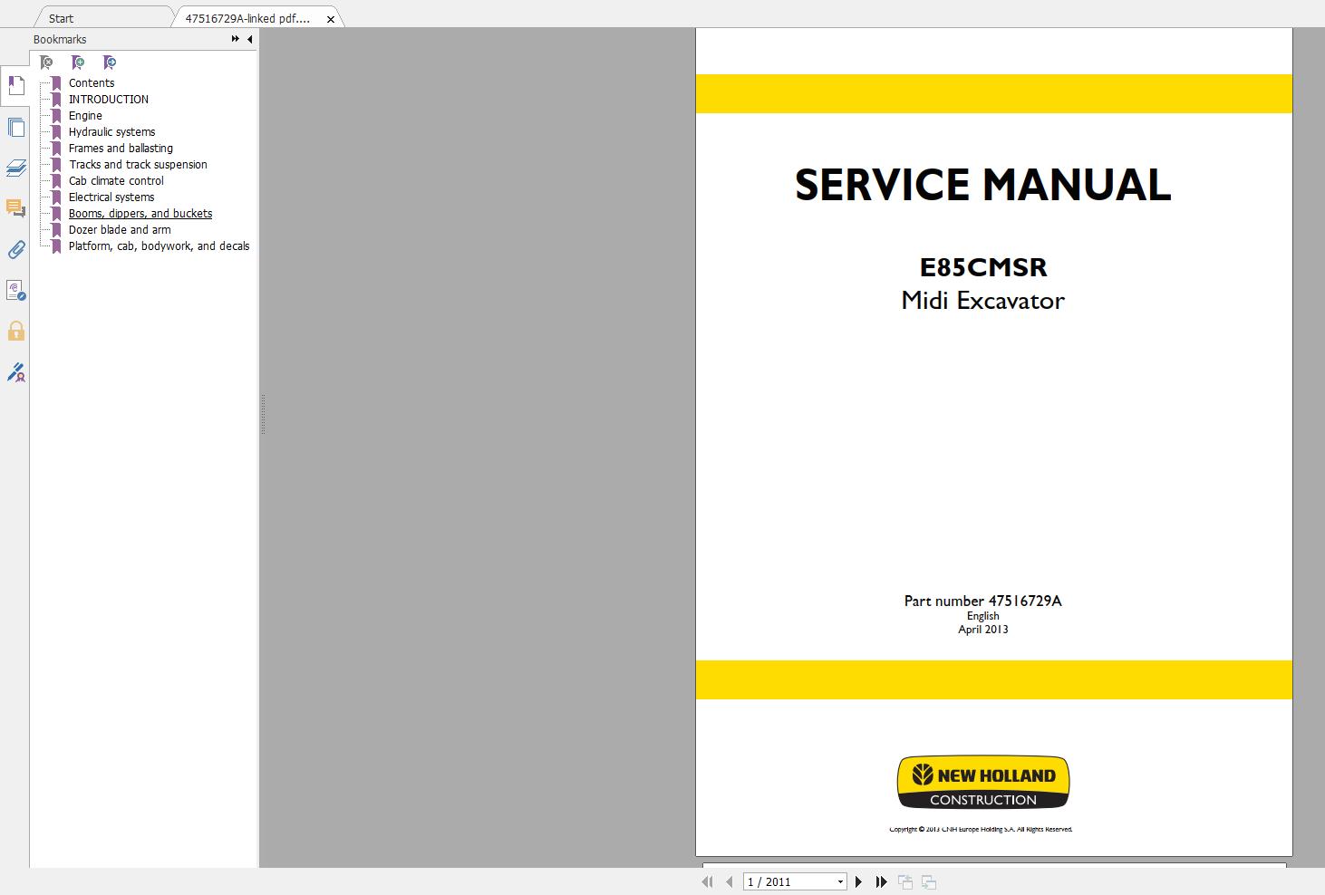 New Holland Construction Equipment Excavator Service Manuals DVD (9)