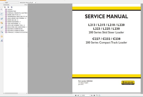 New Holland Construction Equipment Skid Steer Service Manuals (2)