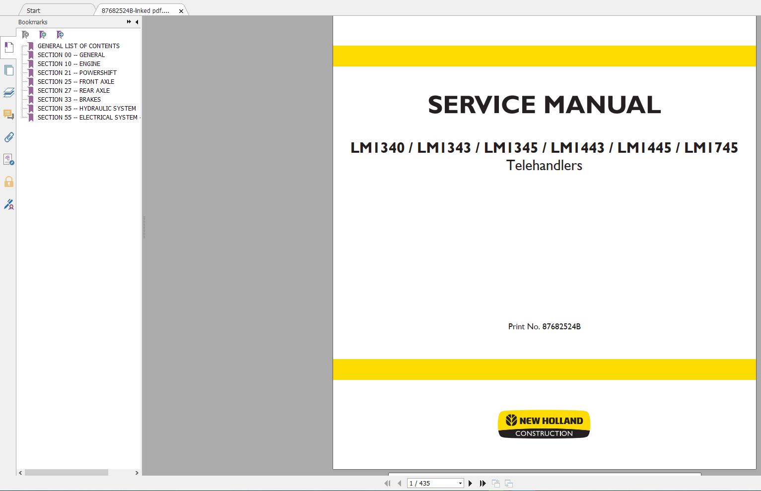 New Holland Construction Equipment Telehandlers Service Manuals (6)