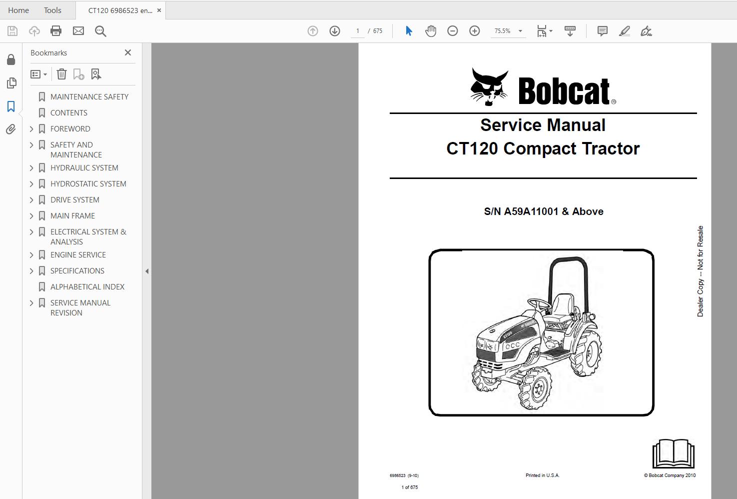 Bobcat Compact Tractor Service Library 2017 DVD6